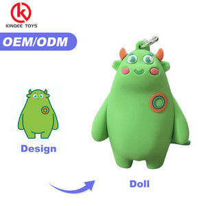 Porte-clés en PVC de personnage de dessin animé vert populaire Kinqee, porte-clés en silicone 3D Kawaii personnalisé - Product Image 1