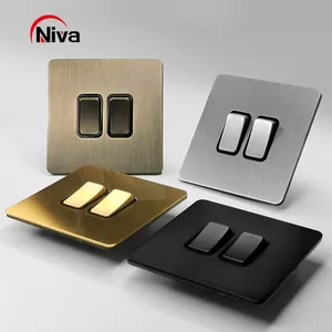 Electronic Accessories Ellectrical On Off Brass Light Switch Metal Panel Vintage Toggle Switch Blank Plate