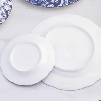 Assiette occidentale en porcelaine fine, série Tigre Bleu, pour hôtel, assiette à steak, couleur sous-glaçure, ensemble de quatre pièces, assiette plate ronde