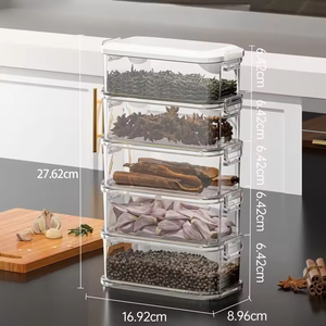 Fiambreras transparentes de gran capacidad, organizador de cocina, caja de almacenamiento de alimentos secos, contenedores de almacenamiento de cocina, artículos para el hogar - Product Image 5