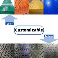 Tapis de protection au sol en PEHD (polyéthylène haute densité) à motif diamant, imperméable, léger, découpe personnalisée pour la construction