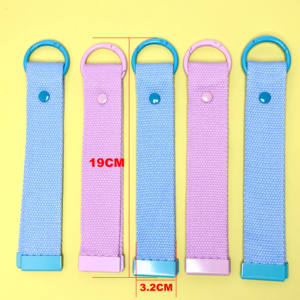 Coreia Singapura Anel Nome Personalizado Webbing Keychain Outros Lanyards Pulso Tag Pano Canvas com Base de Metal Clipes - Product Image 6