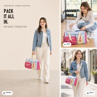 Sac de voyage en tissu avec imprimé à pois et compartiment à chaussures pour un usage unisexe, vente en gros pour les acheteurs en gros
