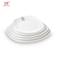 Assiette carrée en mélamine mate A5 incassable, directement de l'usine, pour buffet
