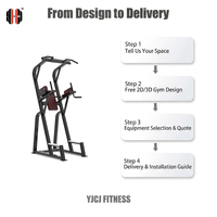 Station de musculation fonctionnelle pour les genoux avec double accoudoir et barre de traction large pour tour d'entraînement professionnel de tractions en salle de sport