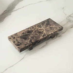 Telazuo – <span class=keywords><strong>Plateau</strong></span> rectangulaire en pierre naturelle, classique, poli, multifonctionnel, facile à nettoyer, réutilisable, pour la conservation des aliments, idéal pour le salon <span class=keywords><strong>et</strong></span> la salle <span class=keywords><strong>de</strong></span> bain - Product Image 3