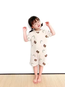 Pyjama personnalisé pour filles Pyjama à manches courtes pour filles minces Vêtements de style sac de couchage avec motifs de dessins animés Vêtements pour la maison - Product Image 2