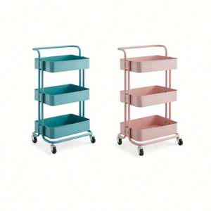 רב תכליתי פלדה מארגן אחסון נייד נייד מתכת אחסון מכונת כביסה - Product Image 2