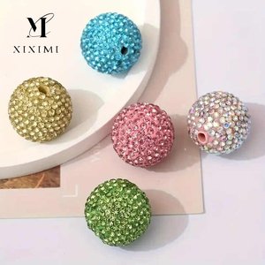 20mm colorido brillo redondo Rheistone <span class=keywords><strong>Shambala</strong></span> arcilla polimérica cristal diamante cuentas DIY accesorios hacer decoración de fiesta - Product Image 1