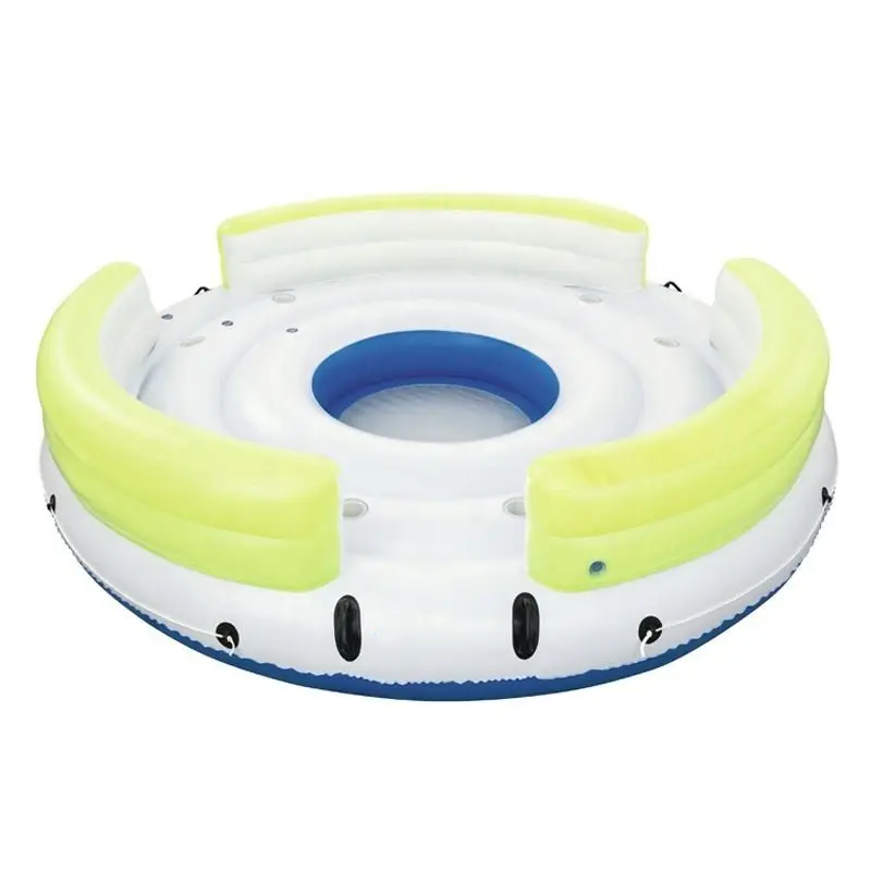 Multiple Inflatable Lounger Easy Set up 6 Person Inflatable Water Floating Island Lounger Float Rafts with Handles