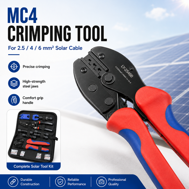 Professional Solar PV Tool Kit Crimping Pliers Cable Stripper Connector Assembly Tools for Solar Panel System