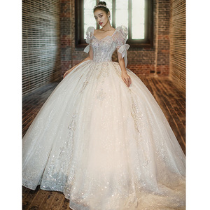 NDB10558 Vente en gros Robe de mariée de haute qualité à succès, robe de soirée à fleurs 3D et perles, Wilderly Bride - Product Image 1