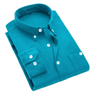 Camicia Casual in Velluto a Coste con Maniche Lunghe, Nuovo Design, Vendita Calda, Tinta Unita, Vestibilità Slim per Uomo - Product Image 6