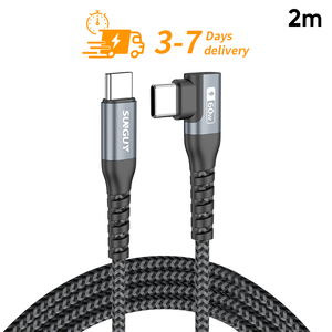 Sunguy สายชาร์จ3A USB C 60W ยาว2เมตร, สายไนล่อนชาร์จข้อมูลที่เป็นมิตรต่อสิ่งแวดล้อม USB-C สายอเนกประสงค์ - Product Image 1