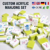 Ensemble de tuiles de mahjong américaines en acrylique personnalisées de luxe, 160 pièces, boîte cadeau gravée personnalisée, vente en gros, qualité supérieure, directement de l'usine