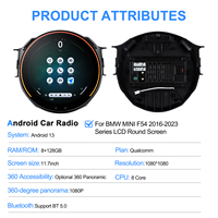 Navihua Nouveauté 11.7'' Écran tactile Android Autoradio Multimédia Carplay GPS DSP Unité stéréo auto pour BMW MINI F54 2016-2023