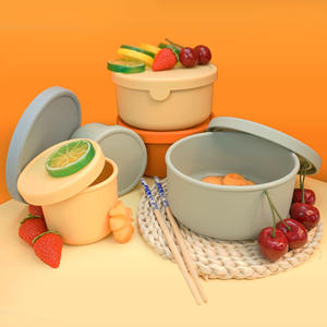 과일 간식 이유식 보관 식사 용기 뚜껑용 방수 및 밀봉 가능 다기능 식품 등급 실리콘 도시락 - Product Image 5