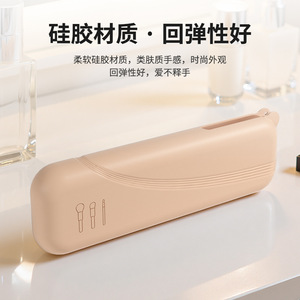 Silicone <b>Makeup</b> Brush Storage Bag Large Capacity Dustproof Portable Travel Cosmetic Organizer <b>Case</b> - Product Image 1
