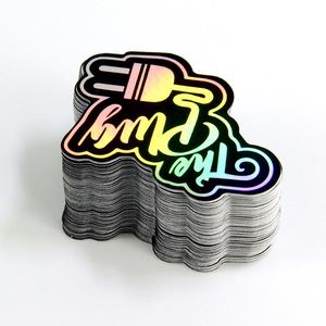 Custom Rainbow Film <b>Vinyl</b> Logo Laser Die <b>Cut</b> Sticker Fancy Design Attractive Printing Adhesive Waterproof Holographic Sticker - Product Image 2
