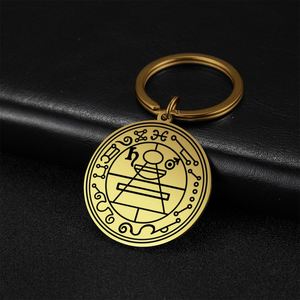 จี้กุญแจรูปทรงปิดผนึกแห่งความลับของโซโลมอน  พร้อมสัญลักษณ์หกเหลี่ยม  เครื่องรางเสริมดวงโชคลาภ  ทำจากสแตนเลสสตีล - Product Image 4