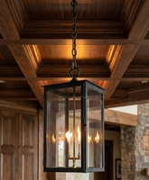 Lanterne suspendue décorative en cuivre au gaz naturel, style moderne, pour entrée de villa, cour et hôtel