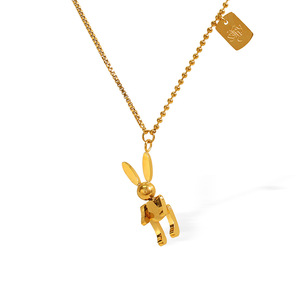 สร้อยคอไทเทเนียมรูปกระต่ายกลไก สร้อยคอทองคำสำหรับผู้หญิง สร้อยคล้องเสื้อไหมพรม  คอลเลคชั่นฤดูใบไม้ผลิ/ฤดูใบไม้ร่วง ปี 2025 - Product Image 5