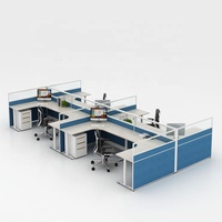 Aluminium Partition 8 Seater Office Cubicle Workstation for Call Centers Office Modern Furniture