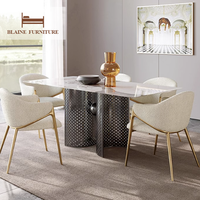 Chaises de salle à manger modernes et simples en tissu avec dossier de luxe Vente en gros de meubles de salle à manger pour villa, hôtel et restaurant