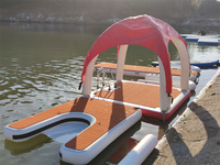 Matériel de couture goutte à goutte de divertissement aquatique radeau gonflable plate-forme d'eau gonflable île yacht mer gonflable quai flottant