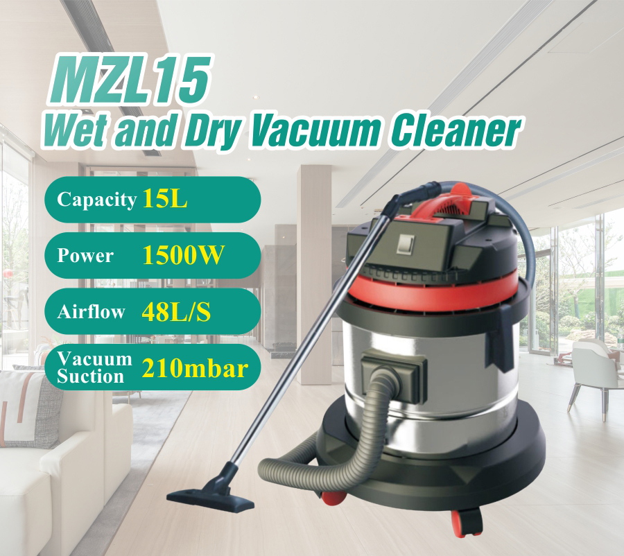 1500W Electric 15L Wet and Dry Vacuum Cleaner for Commercial Use