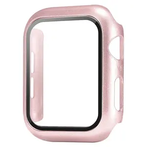 เคส PC ป้องกันหน้าจอแบบเต็มจอ,เคสนาฬิกากระจกนิรภัยสำหรับ Apple Smart Watch Series 5 6 38มม. 40มม. 42มม. 44มม.