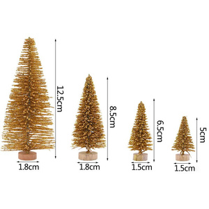 Vente d'usine Artificielle <span class=keywords><strong>Mini</strong></span> Arbre De Noël Base <span class=keywords><strong>En</strong></span> <span class=keywords><strong>Bois</strong></span> Miniature Neige Pin Arbre pour La Décoration - Product Image 3