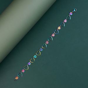 Pulsera de Moda de Acero Inoxidable con Diseño de Corazón Colorido Estilo Coreano para Mujer, Joyería Católica Estilo Egipcio, Hermosos Amuletos - Product Image 4
