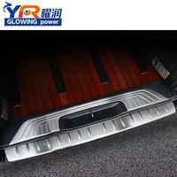 RAORUN Plaque de protection de seuil de coffre intérieur et extérieur en acier inoxydable de luxe pour Mercedes Vito V260 W447, protection de pare-chocs arrière argent noir