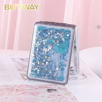 Miroir de poche à paillettes carré Double face Portable Logo personnalisé Mini petits miroirs à main pour maquillage moderne pour les occasions d'anniversaire