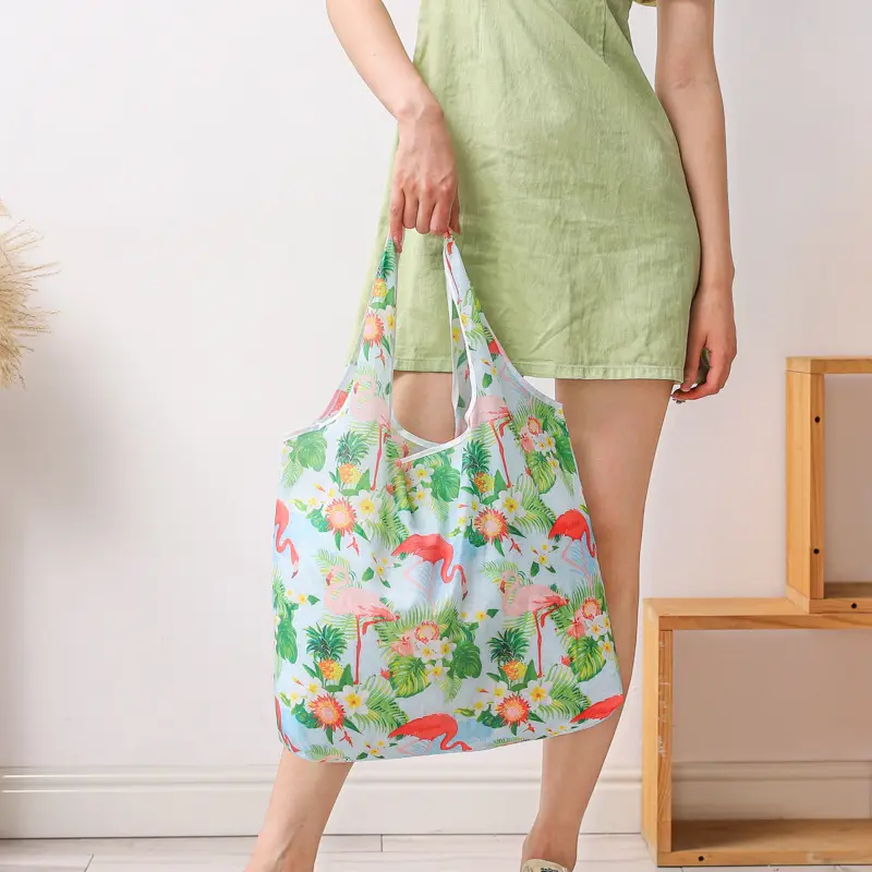 Sac de courses écologique en Polyester, fourre-tout extensible, pliable, imperméable, pour épicerie avec des courses