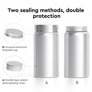 180g 200g Aluminum <b>Bottle</b> for Supplement Capsule and <b>Pill</b> Food Grade Metal Container with Double Lid - Product Image 5