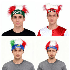 Peluca Colorida para Fanáticos del Fútbol, Colores de Bandera de Equipo, Día de Partido, Estadio, Fiesta Deportiva, Peluca con Púas, Sin Pegamento, Sin Llama - Product Image 2