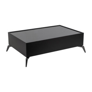 Tavolino da Caffè Rettangolare, Arredamento Moderno per Soggiorno, Piano in Vetro, Design Elegante in Legno, Tavolo d'Accento per Arredamento Casa - Product Image 2