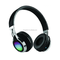 Casque sans fil pliable avec écran LED, éclairage RGB, son stéréo, écouteurs supra-auriculaires portables pour jeux, musique et voyages