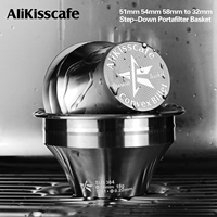 Panier de portafiltre CNC à diamètre variable (51mm, 54mm, 58mm) pour machine à expresso – Accessoire barista en aluminium billette convexe