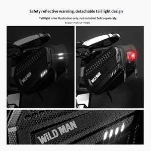 WILD MAN ES7 Mini sacoche de selle arrière de vélo portable réfléchissante pour tige de selle en EVA, sacoche de vélo de cyclisme, accessoire pour VTT - Product Image 4
