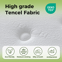 Matelas orthopédique moderne de luxe 5 étoiles en mousse avec surmatelas en tissu de haute qualité, tailles Queen, King et Twin pour mobilier d'hôtel