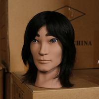 Perruques de cheveux humains populaires poupée factice tête formation homme tête homme barbier coiffeur 100 vrais cheveux humains Mannequin tête d'entraînement