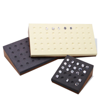 Plateau de présentation en PU imitation bois pour bijoux, diamants, perles et pierres précieuses, plateau de rangement pour perles rondes