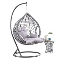 Fauteuil suspendu en forme d'œuf pour extérieur, patio, balcon, hamac en rotin, fauteuil de détente individuel pour intérieur avec support et coussin