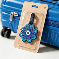 Étiquettes de bagage personnalisées en PVC motif Evil Eye, protection Nazar, étiquettes de voyage en caoutchouc souple pour valise, cadeau de marque, parfaites pour la vente en ligne.