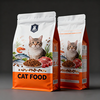 Sachet d'emballage alimentaire personnalisé pour animaux de compagnie, refermable, pochette verticale en plastique et aluminium, sac alimentaire refermable pour chats et chiens