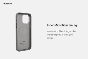 KZDOO 2023 Collection Noble de Luxe pour <span class=keywords><strong>iPhone</strong></span> 15 Pro Max Étui de Téléphone Magnétique en Cuir PU avec Charge Sans Fil - Product Image 4