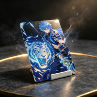 Carte postale personnalisée OEM avec impression numérique 3D UV holographique sur carton, personnage IP, anime, dessin animé, ange, croix, œuvre d'art personnalisée en gros